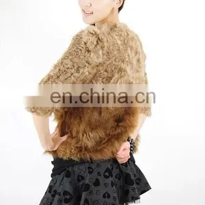 Real Lamb Fur Jacket With Tuscany Style for Women Wear Yellow Coat thumbnail-3