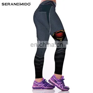 Women Dylan Superman's Symbol Printing Digital Printing Sexy Tight Breathable Sports Trousers thumbnail-2
