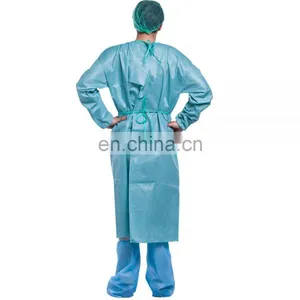 HQ Standard 45GSM Blue SMS Disposable Medical Surgical Gown Sterile thumbnail-3