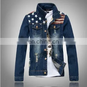 Wholesale Distressed Denim Jackets -Denim Clothing Bomber Jacket Woman Wholesale For Winter thumbnail-1
