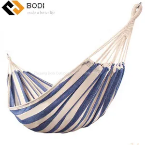 New Stripe Style Thicken Canvas Hammock Swing Outdoor Single Double People Dormitory Camping Leisure Hammocks With Storage Bag thumbnail-1