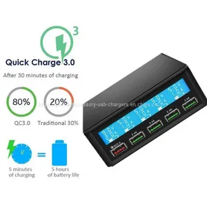 Fast Charge QC3.0 Multi Port Usb Charger 5 Desk Charger Station For Multiple Devices thumbnail-5