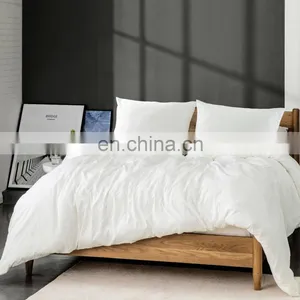 Amazon Basics Luxury Soild Warm Heat Anti-wrinkle Washed White King Home Bedding Duvet Cover Set thumbnail-7