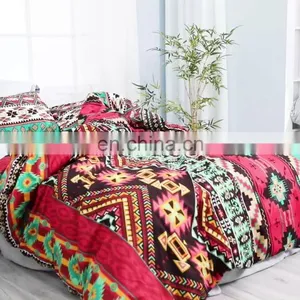 Luxury Warm 100% Polyester King Size Boho Printing Sheet Bedding Set thumbnail-1