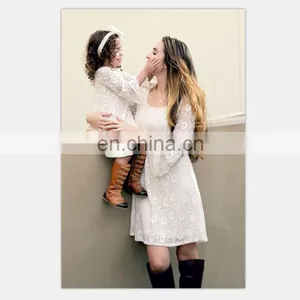 2019 New Fashion Autumn Women Dress Flutter Sleeve Fashion White Lace Mother Girls Dresses (this Link for WOMAN) thumbnail-2