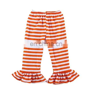 Infant/Toddler Girls Long Boutique Icing Ruffle Leggings Stripe Pants Cotton Bottoms Elastic Waist Trousers Age 1T-6Y thumbnail-1