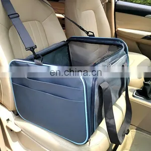 Portable Dog Car Seat Travel Carrier Bag With Safety Leash Heavy Duty Ped Bed thumbnail-2