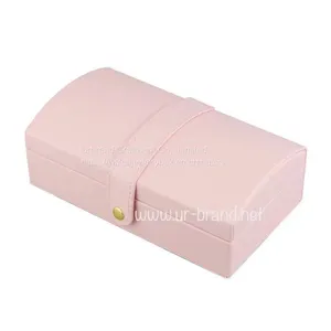 2021 Custom Logo Small PU Leather Jewelry Box Organizer Velvet Travel Earring Ring Necklace Storage Case For Girls thumbnail-1