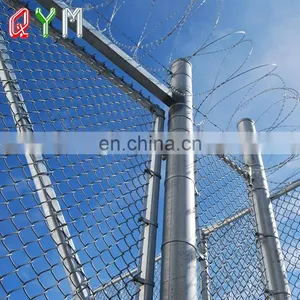 6ft Razor Wire Top Galvanized Steel Chain Link Airport Fence thumbnail-1
