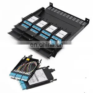 10G 40G High Density 19 Inch 1U MPO/MTP-LC 24F Optical Cassettes 48,72,96,144 Core MPO Fiber Optic Patch Panel thumbnail-1