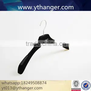 CY-611 Custom Brand Logo Flocking Coat Plastic Hanger Clothes Velvet Plastic Hanger thumbnail-5