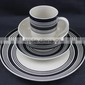 16 Pcs Stonewareware Dinner Set With Dish Plate and Coffee Mug thumbnail-1