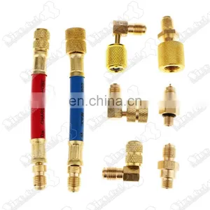 Auto Air Conditioner Adapter Kit Include Vacuum Hose Connector Brass Adapter CT-138 CH-138 thumbnail-2