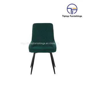 Tiptop Hot Sale New Design Luxury Green Linen Fabric Beach Wood Legs Leisure Chair For Dininig thumbnail-2