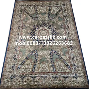 5x8ft Royal Blue Handmade Silk Persian Carpet for Sitting Room and Bedding Room thumbnail-1