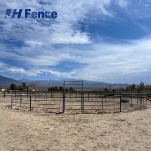 12 ft Portable Heavy Duty Galvanized Metal Round Pen Cattle Corral Livestock Farm Horse Yard Fence Panels thumbnail-4