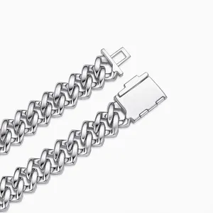 Shining Star Jewelry 12mm Ice Diamond Necklace Platinum Plated Men Cuban Chain thumbnail-3