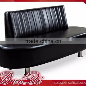 Beiqi Guangzhou Office Furniture Modern Design Black Leather Office Living Room Corner Sofa Waiting Chair thumbnail-1