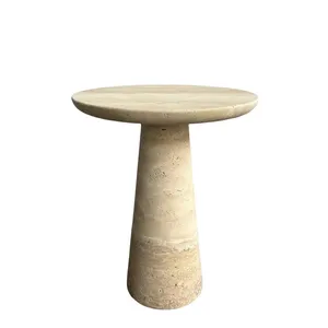Dining Room Furniture Travertine Top Dining Table Luxury Modern Marble Dining Table Travertine Round Dining Table thumbnail-1