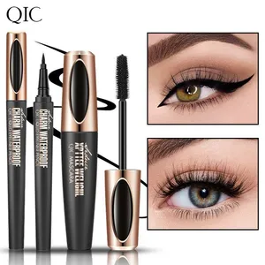 QIC 2-in-1 Mascara and Eyeliner Set – Waterproof, Lengthening, Smudge-proof, Clump-free – Cross-border Beauty Product thumbnail-1