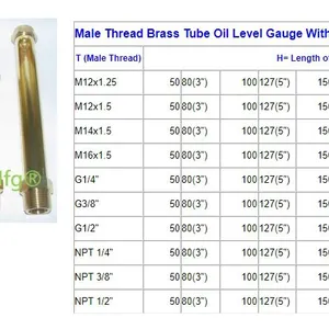 Male Thread Brass Tube Oil Level Indicator,OIL SIGHT GAUGE FOR HORIZONTAL DRUM thumbnail-3