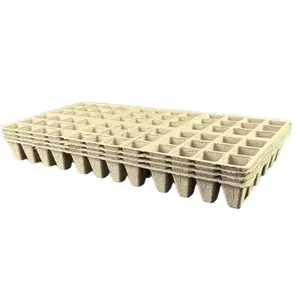 Heavy-Duty Molded Pulp Seedling Tray Used for Flower Seedling Germination in Greenhouse thumbnail-2