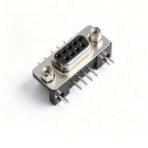 HARTING 09681537613 D-Sub Female Connector 9 Position Right Angle PCB Mount Through Hole Industrial Electronic Signal Connection thumbnail-1