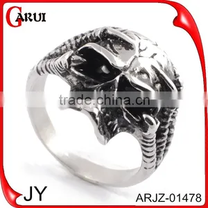 Wholesale Turkey Ring Stainless Steel Skull Head Ring for Men Quality Choice thumbnail-1