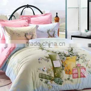Cheap Wholesale Soft Cotton Flower Pattern 4 Pcs Bedding Set thumbnail-2