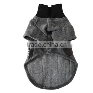 British Style Wasp-waisted Woolen Cloth Dog Coat Fit for Spring Autumn and Winter thumbnail-3
