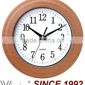 Wooden Color Plastic Material Wholesale Wall Clock thumbnail-1