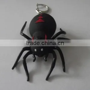 Popular Simulation Mini Spider Shaped Key Holder With Led Light, Luminous Key Chain With Sound thumbnail-2