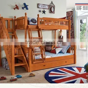 Hot Sale Bedroom Furniture Solid Wood Kids Bunk Bed K2201-2203 thumbnail-1