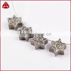 Wholesale Mogen David Star Loose Flat Agate Druzy Cabochon Beads thumbnail-3