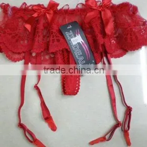 New Design Sexy Lace Garters Belt With Thong thumbnail-1