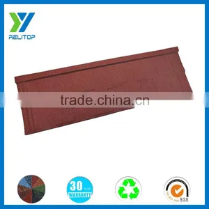 2.7kg/pcs Lightweight Recycled Stone Costed Villa Red Al-zn Roof Tile thumbnail-1