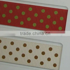 Regular Dots Printed Grosgrain Ribbon thumbnail-1