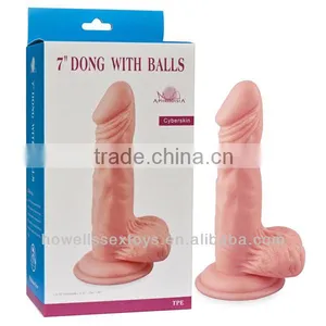 Hand Free 7'' Big Penis Real Skin Feeling Dildo Sex Toys thumbnail-1