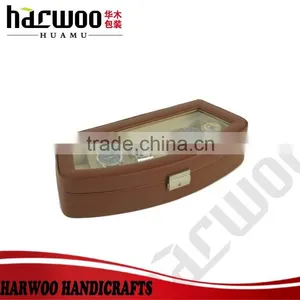 PU Leather Six Slot Watch Packaging,2016 New Design Watch Case,brown Color Leather Watch Box thumbnail-1