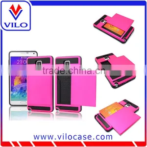 2 in 1 Card Holder Tpu+pc Hard Back Case for Samsung Note 4 thumbnail-1