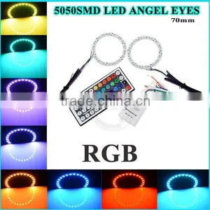 New Style Epistar Chips White PCB 80mm Full Circle 5050 Smd Led vw Angel Eye Headlights thumbnail-4