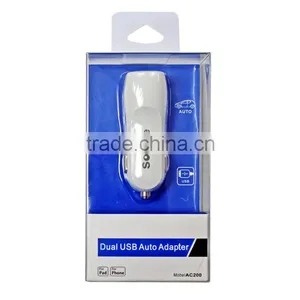 Dual Port Design 1A / 2A Output 10W 2-port USB Car Charger Adaptor Designed for Iphones and Andriod Phones thumbnail-1