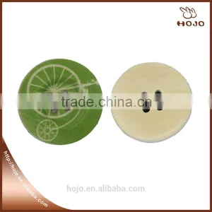 Fashion Vintage Bicycle Printed Green Wooden Buttons 4 Holes 3cm for Fabric thumbnail-1
