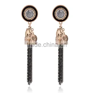 2016 A-bomb Wholesale Fashionable Golden Beaded Tassel Earrings thumbnail-5