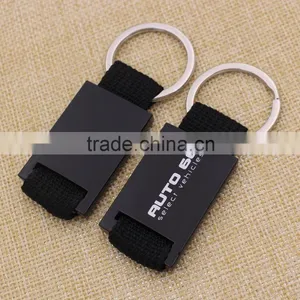 Easy Design Black Leather Keychain/zinc Allloy Keychain Leather With Woven Belt thumbnail-1