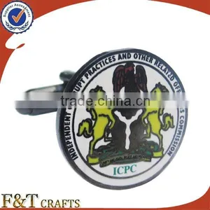 Customized Black Nickel Plating Enamel Paint Cufflinks thumbnail-1