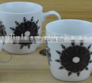 11OZ Black Secret Power Design Full Decal Print Coffee Cups, Shiny Surface New Bone China Mug, KL5109-Y31 thumbnail-1
