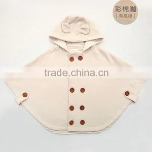 Stylish Baby Cape Outwear Coat Soft Cotton Toddle Baby Cloak With Hat thumbnail-1