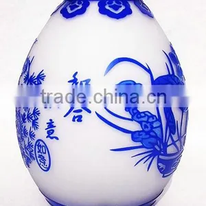 3D Blue Style Flower Embossed Glass Vase thumbnail-1