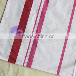 100% Cotton Plain White Red Stripe Printed Kitchen Tea Towel thumbnail-5